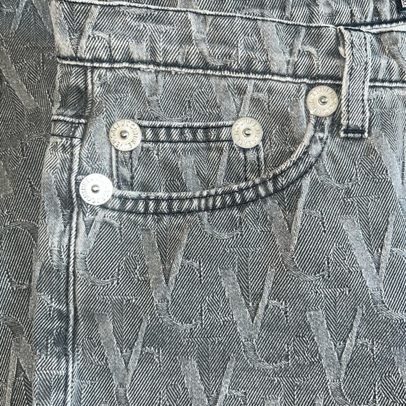 Versace Jeans Couture Monogram Denim Jeans Gray Size 26 - Picture 3 of 7